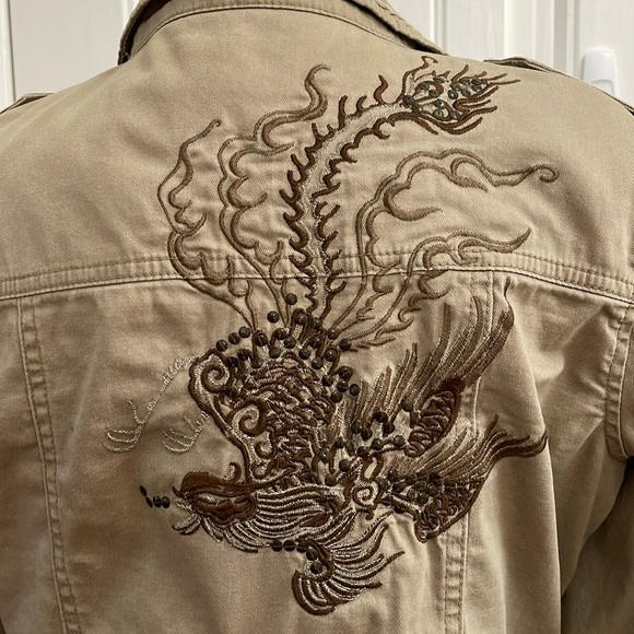 PAPAYA tan embroidered jacket.  M - Picture 7 of 9